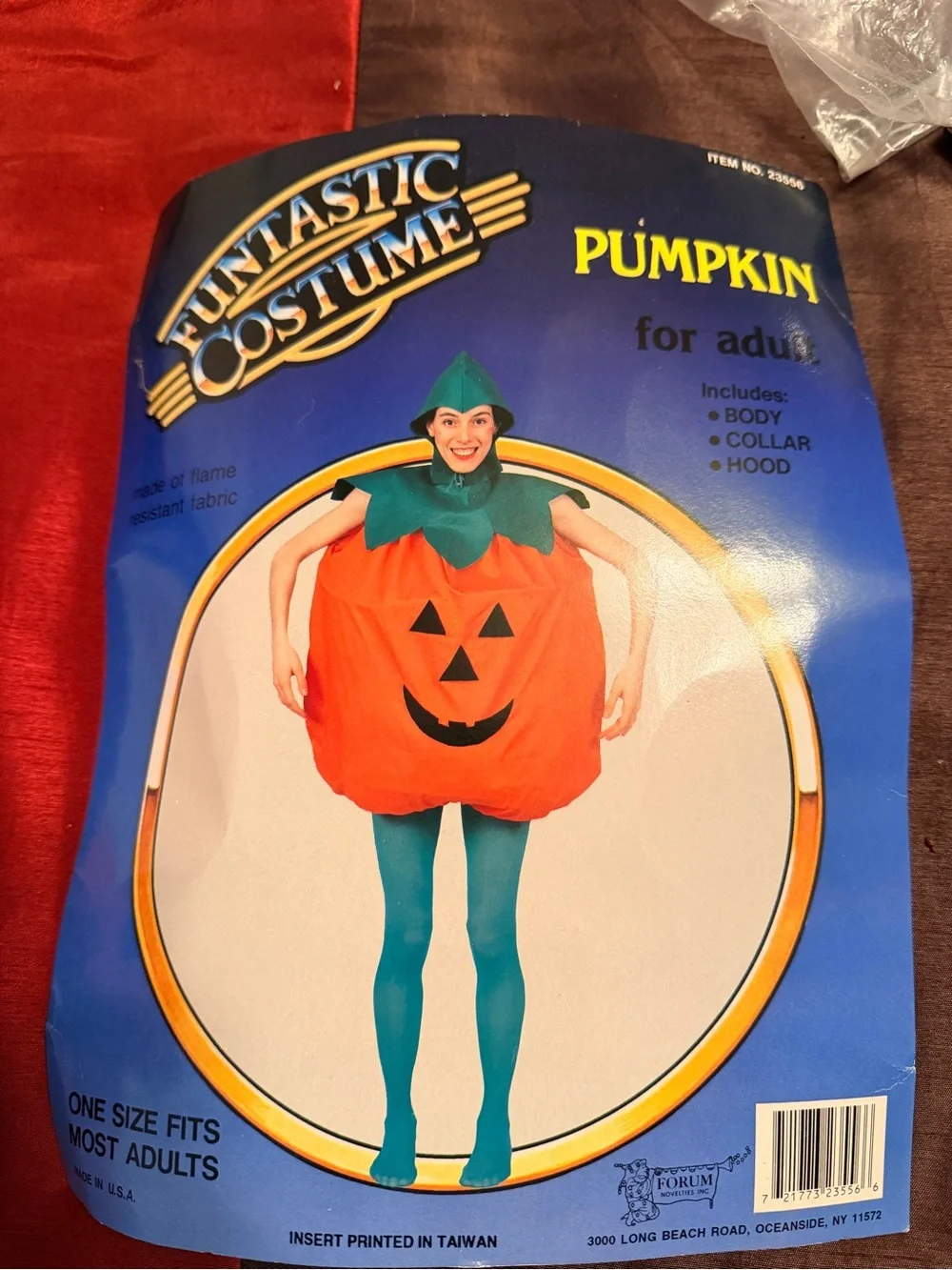 🎃 Vintage Pumpkin Costume Adult One Size + Bonus Pumpkin headband Halloween